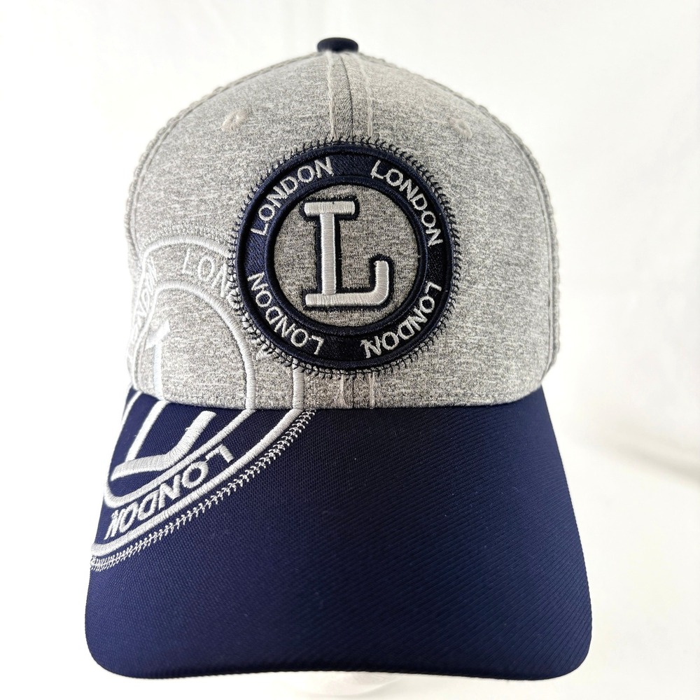 Robin Ruth London Baseball Cap Gray Navy Embroidered Snapback‎ Hat